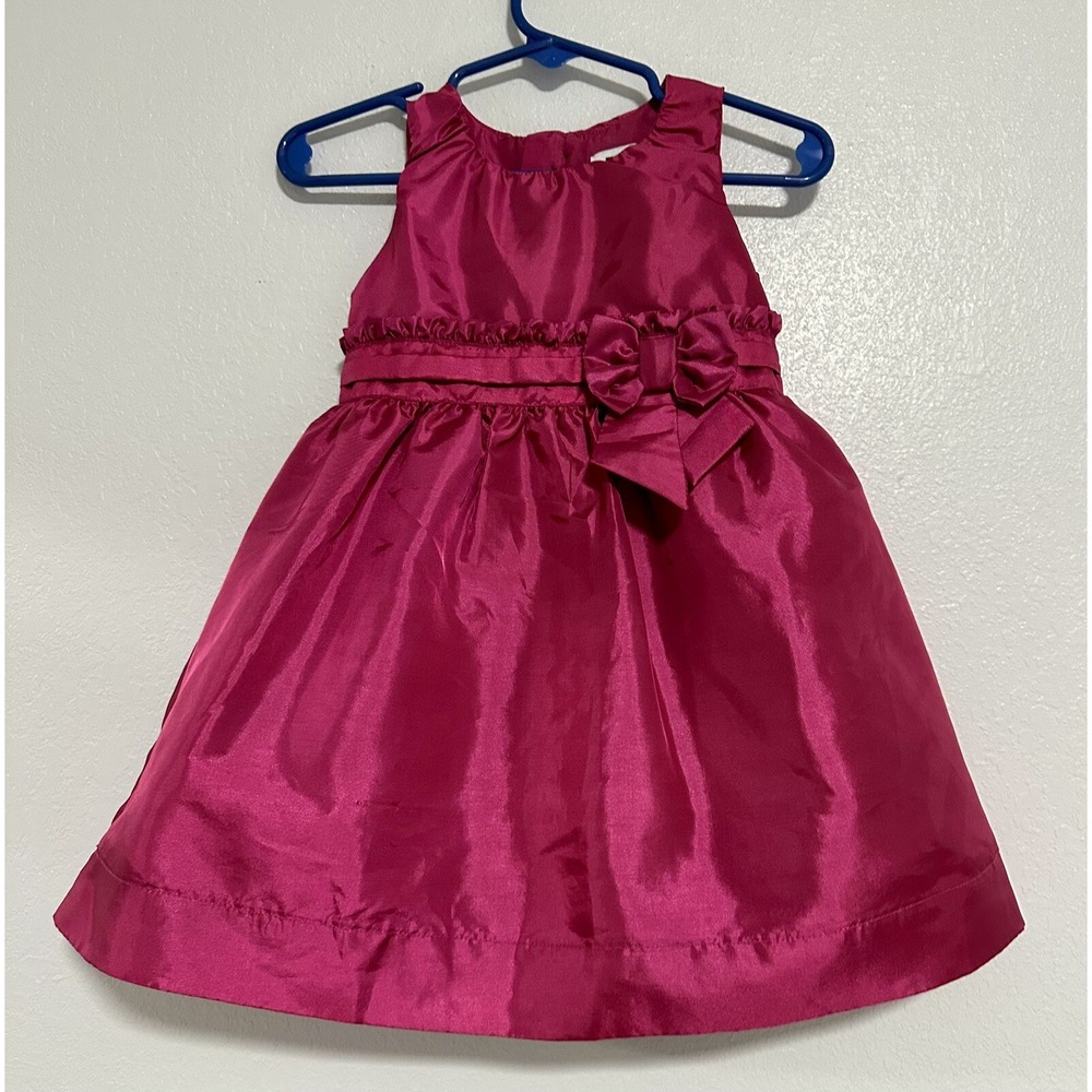 DKNY Girls Pink Satin Bow Special Occasion Dress Size‎ 12 Months